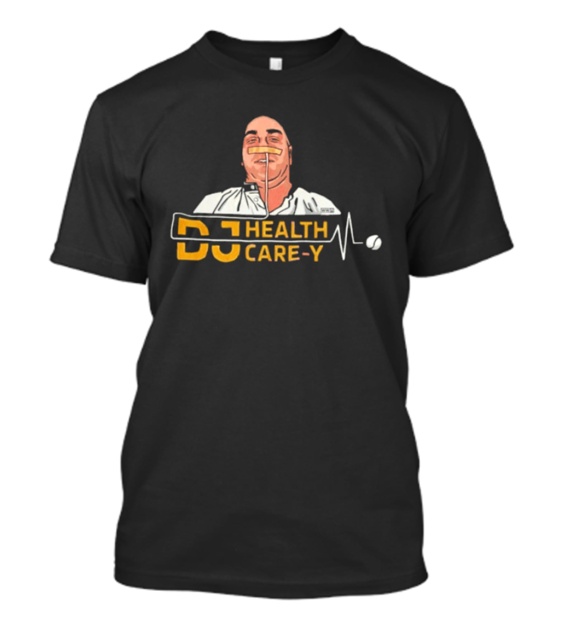 DJ Health Care Y With Medical Face Mask And Stethoscope Line T-Shirt