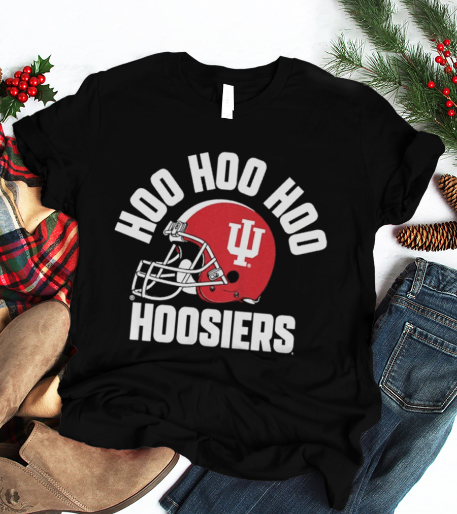 Indiana Hoosiers Hoo Hoo Hoo Football Helmet Logo Hoosiers T-Shirt