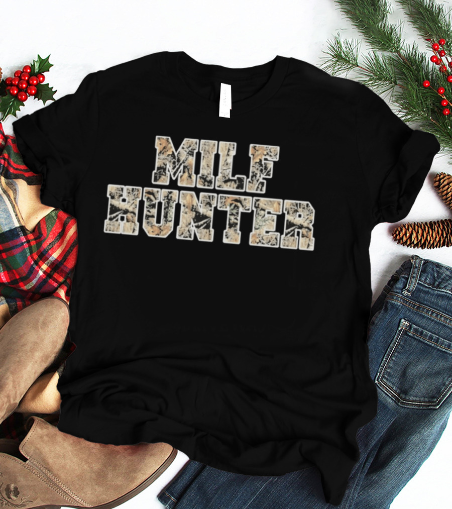 MILF Hunter Camo Print T-Shirt