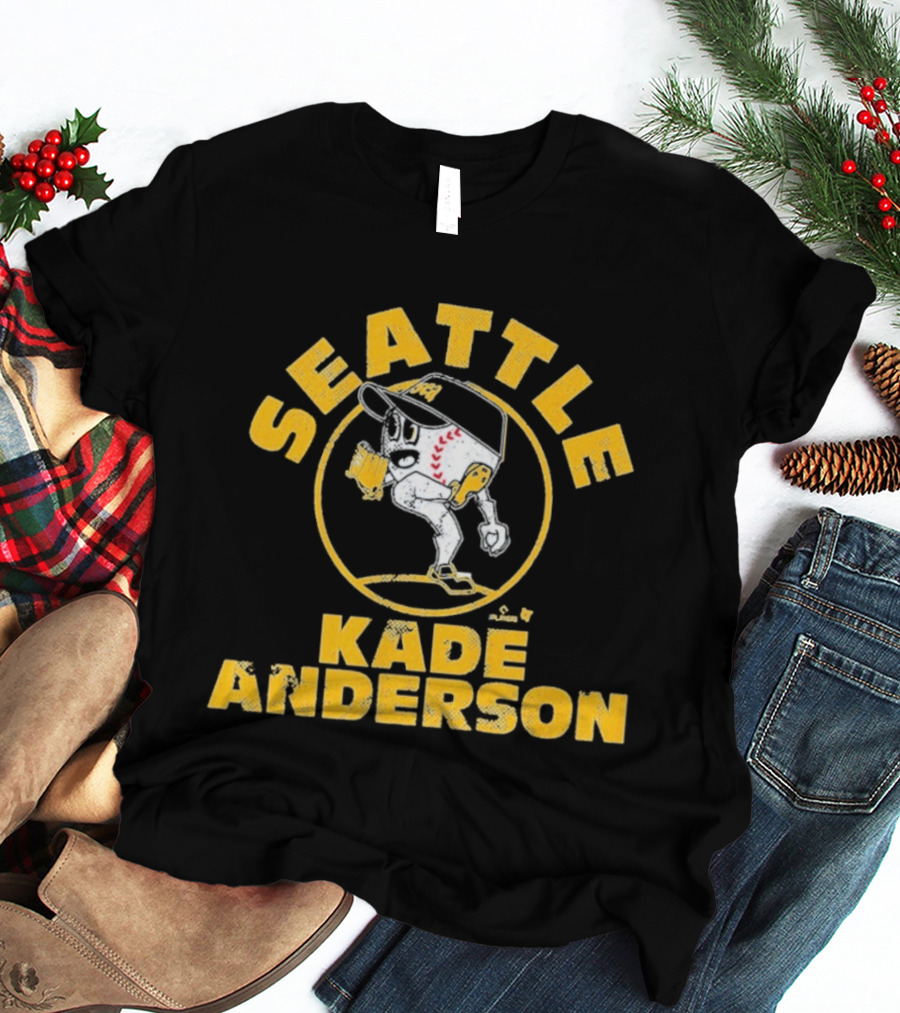Seattle Kade Anderson Vintage Baseball Motif T-Shirt