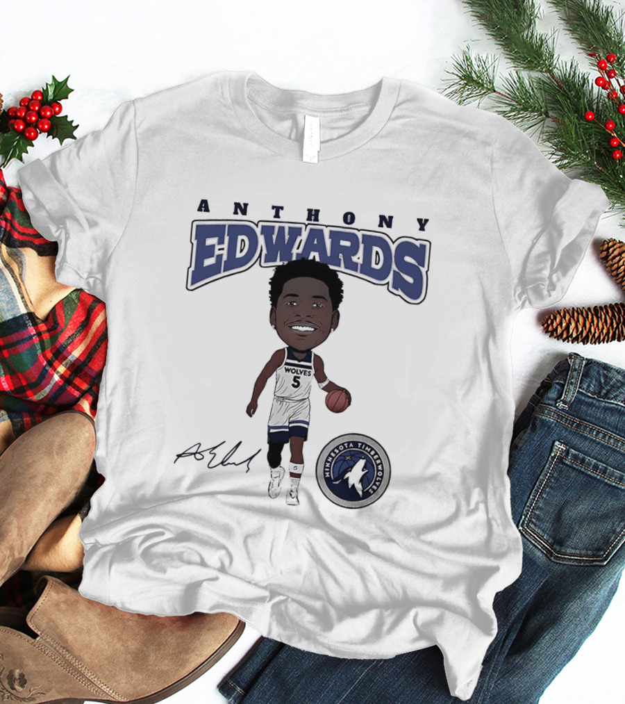 Anthony Edwards Minnesota Timberwolves NBA Hardwood Comic T-Shirt