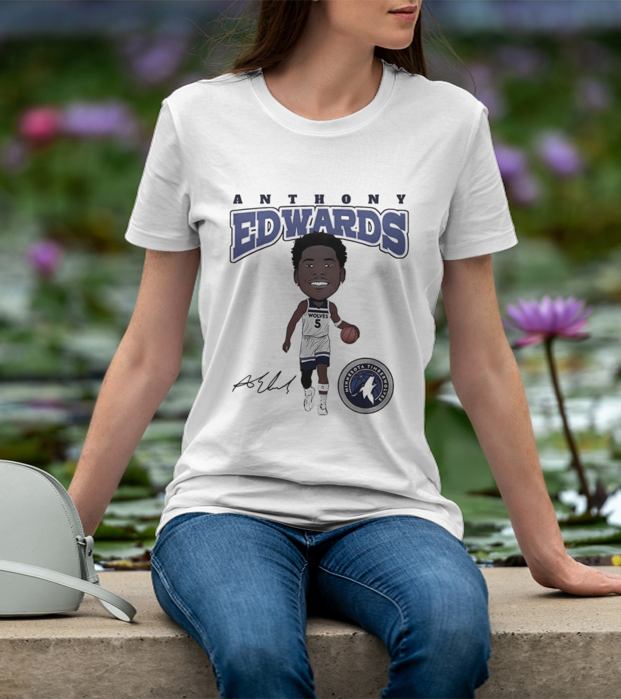 Anthony Edwards Minnesota Timberwolves NBA Hardwood Comic T-Shirt