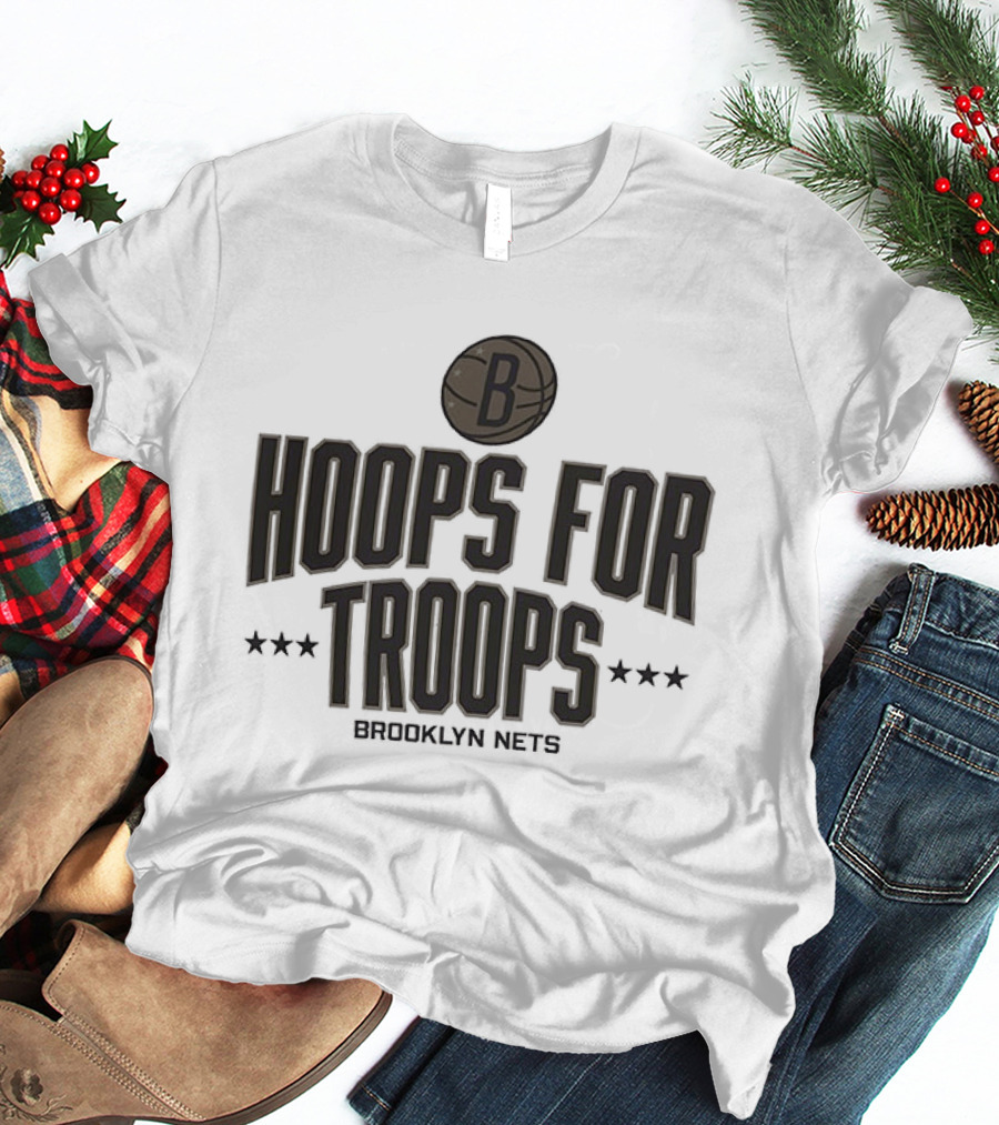 Brooklyn Nets Hoops For Troops 2025 NBA Basketball Event T-Shirt