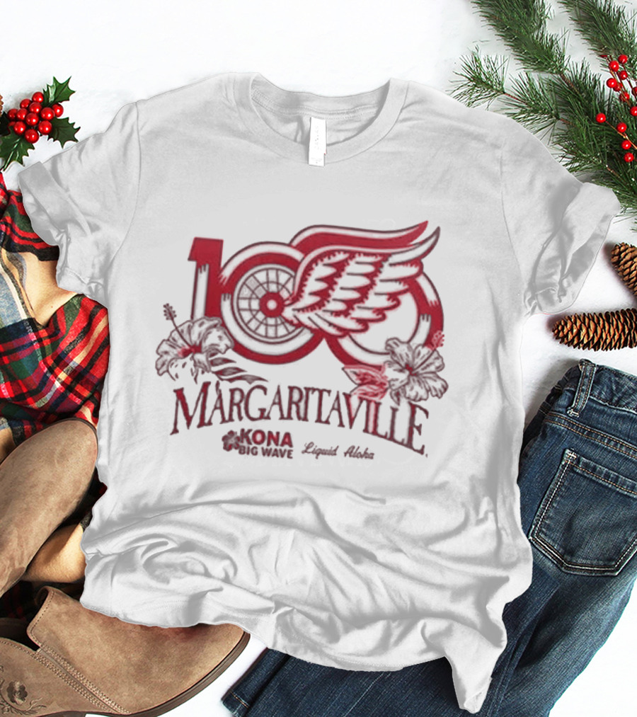 Detroit Red Wings Margaritaville 2026 Corona Hockey Collaboration T-Shirt