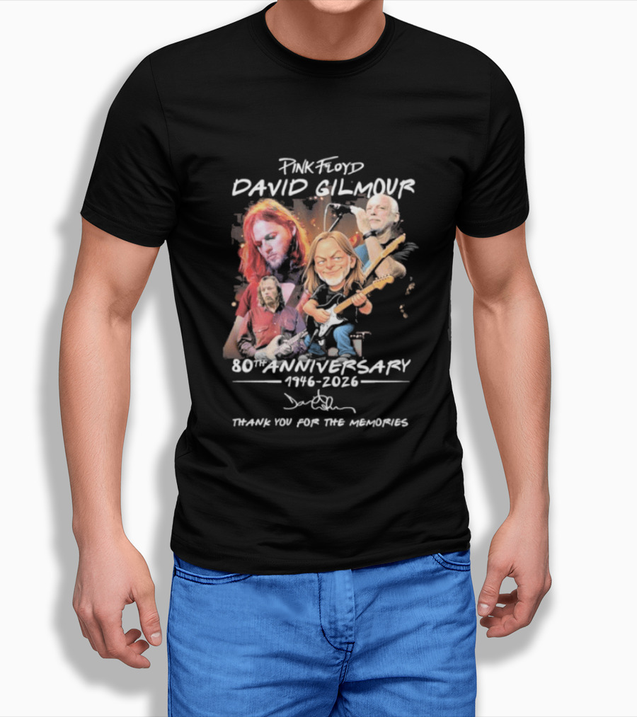 Pink Floyd David Gilmour 80th Anniversary 1946 2026 Thank You For The Memories T-Shirt