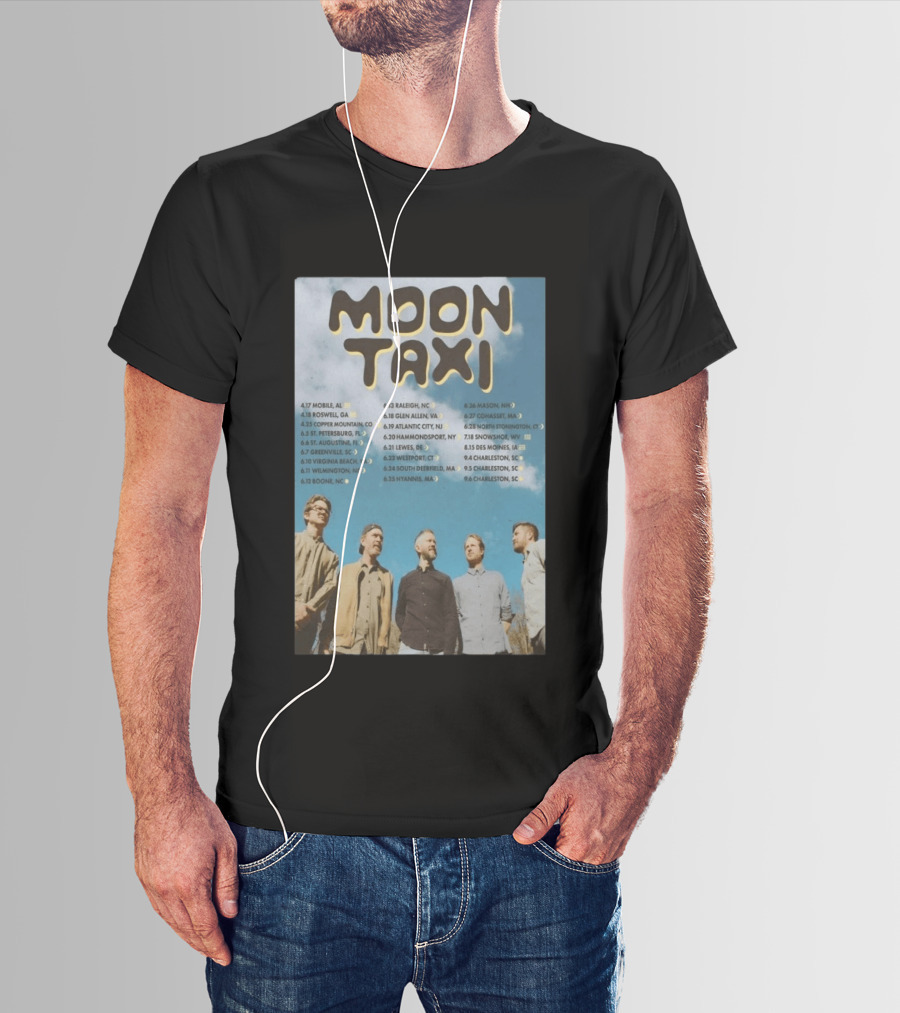 Moon Taxi 2026 Summer Tour Dates With Band Photo Sky T-Shirt
