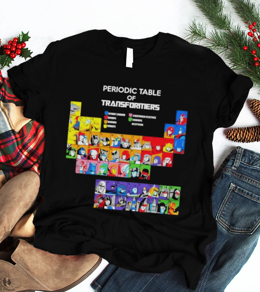 Periodic Table Of Transformers Autobots Decepticons Maximals Predacons T-Shirt