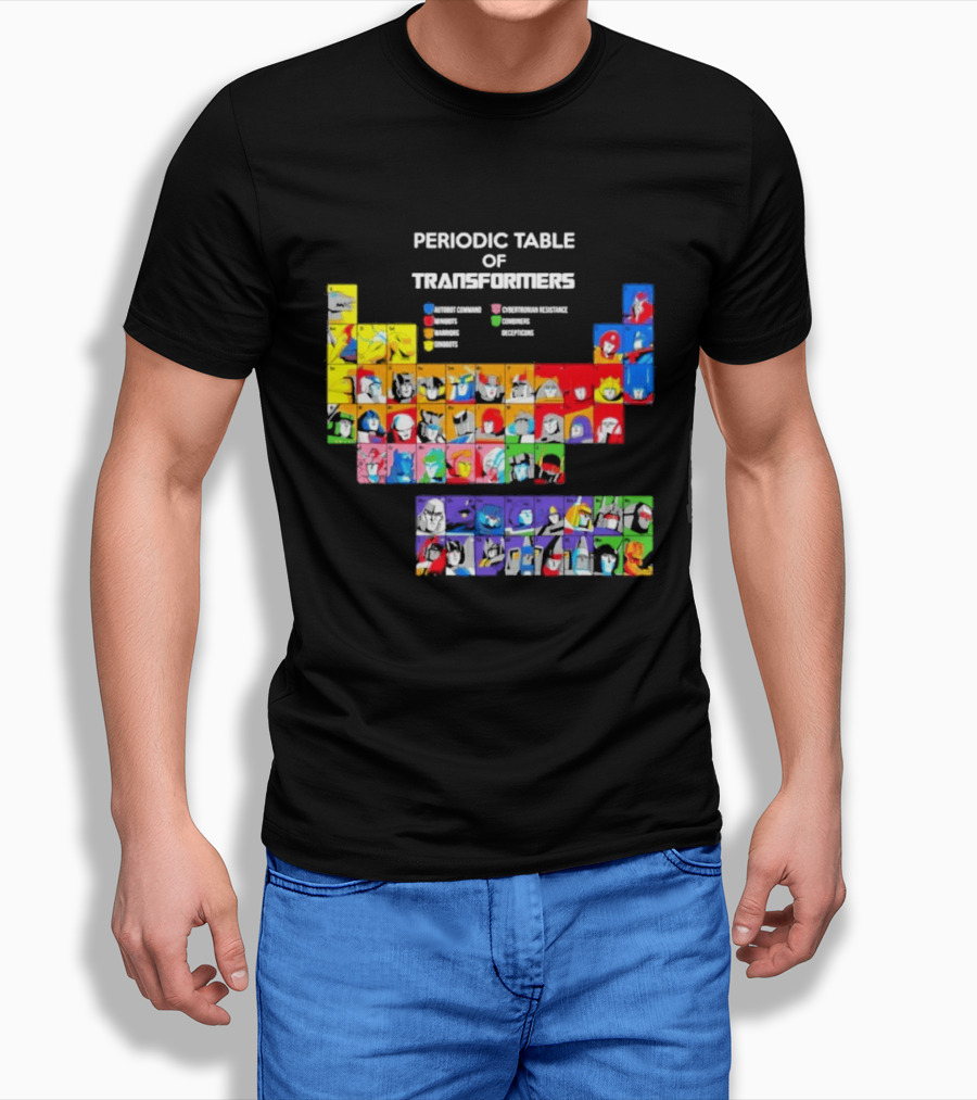 Periodic Table Of Transformers Autobots Decepticons Maximals Predacons T-Shirt
