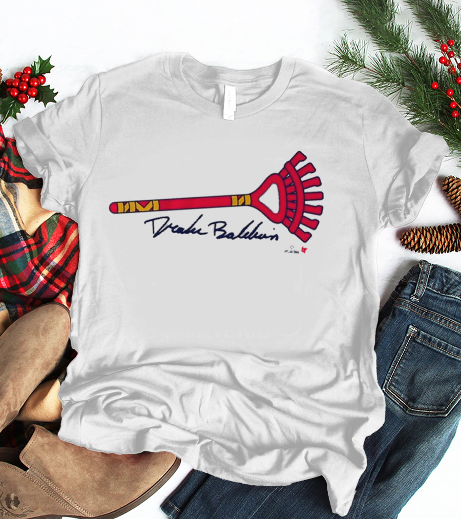 Drake Baldwin Red Yellow Rake Drawing T-Shirt