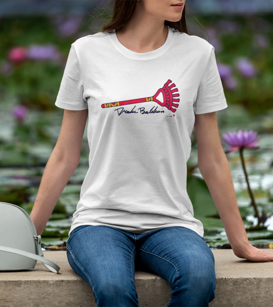 Drake Baldwin Red Yellow Rake Drawing T-Shirt