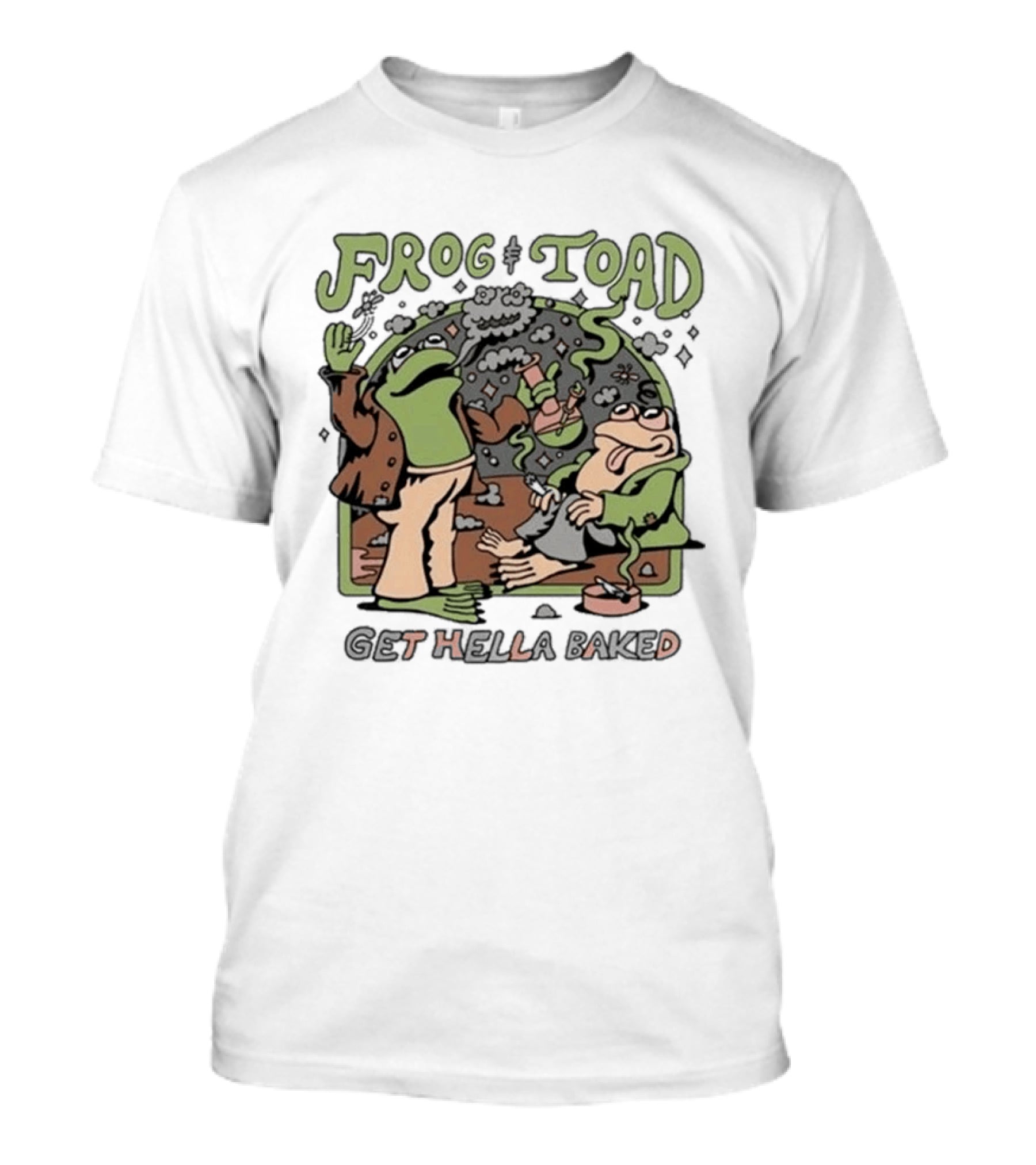 Frog And Toad Get Hella Baked Smoke And Relax Scene T-Shirt