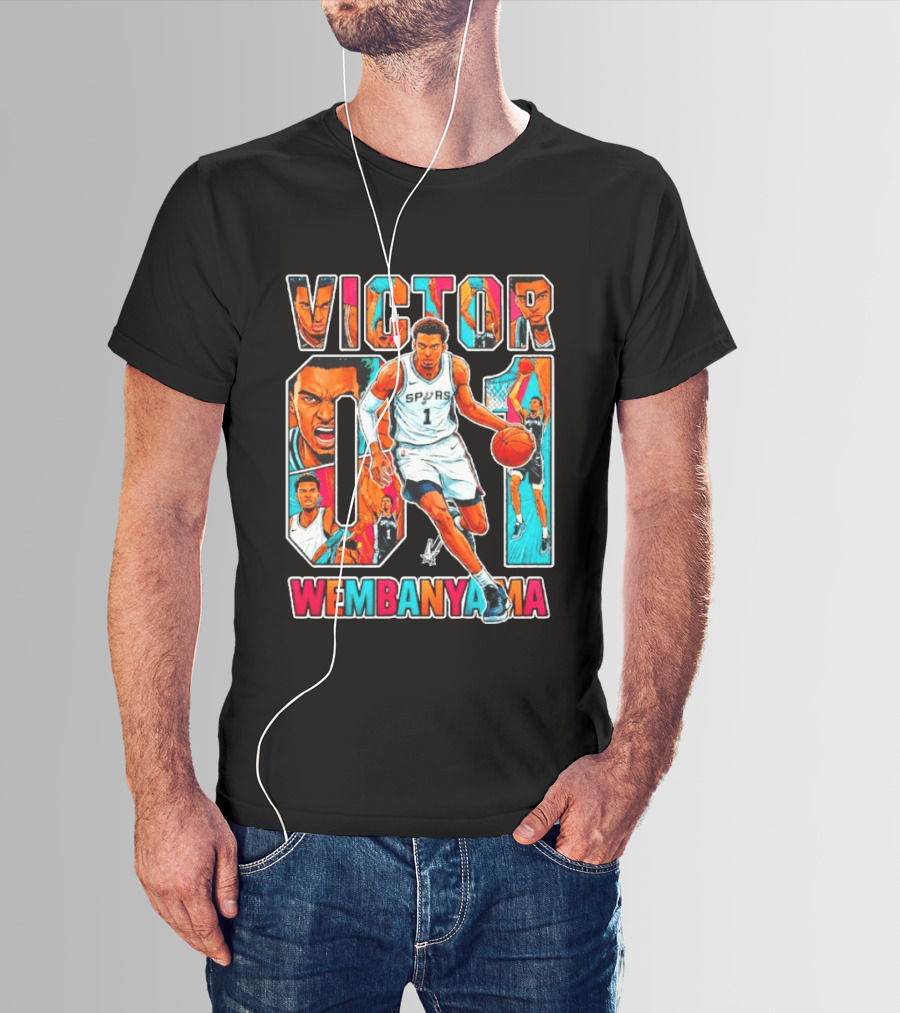 Victor Wembanyama No 1 San Antonio Spurs Comic Fiesta T-Shirt