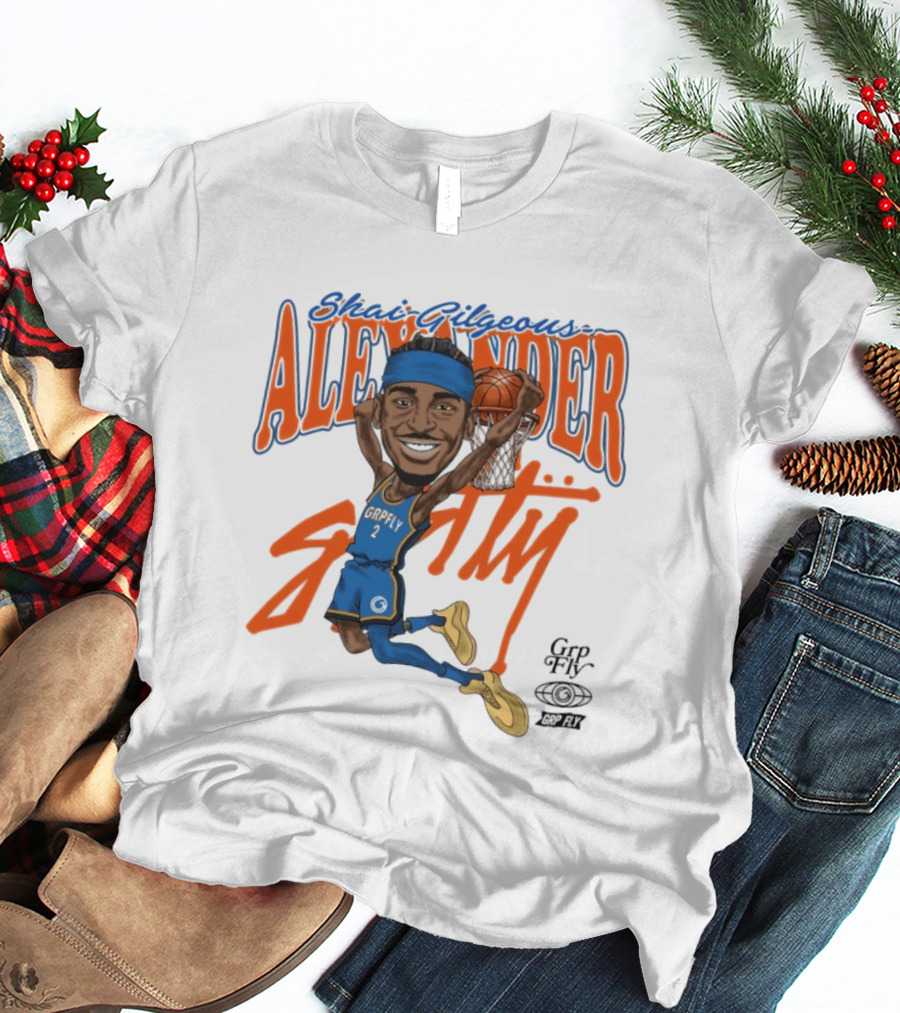 Shai Gilgeous Alexander Oklahoma City Basketball Dunk By Grip Fly T-Shirt