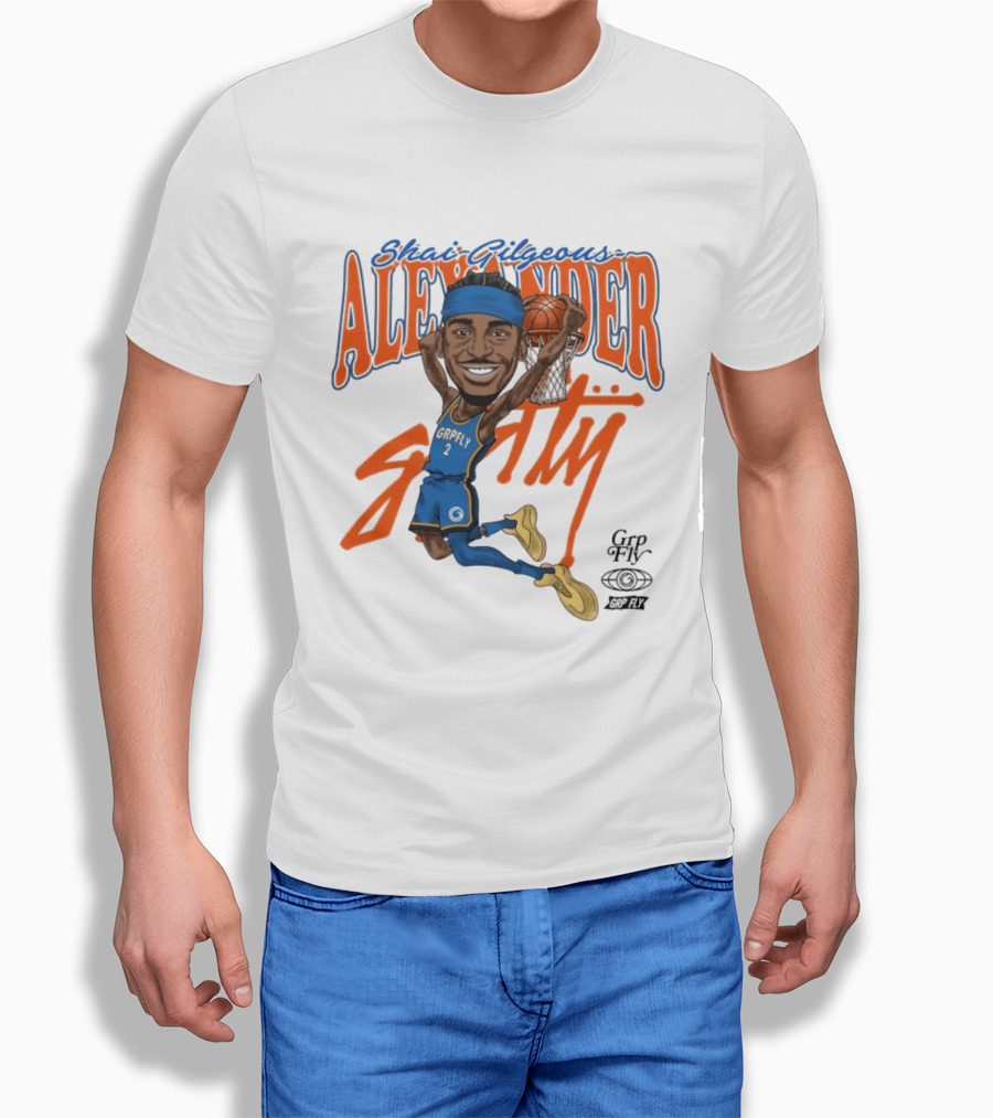 Shai Gilgeous Alexander Oklahoma City Basketball Dunk By Grip Fly T-Shirt