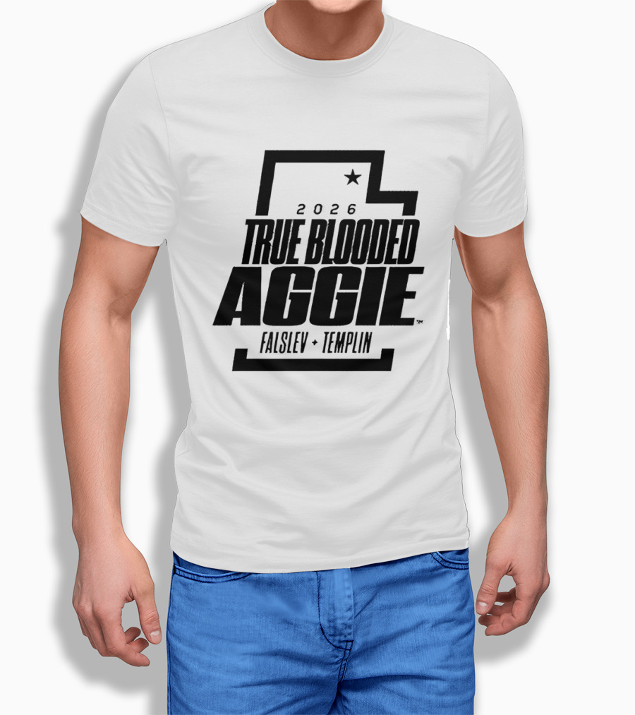True Blooded Aggie Falslev Templin 2026 Utah State Outline Star T-Shirt