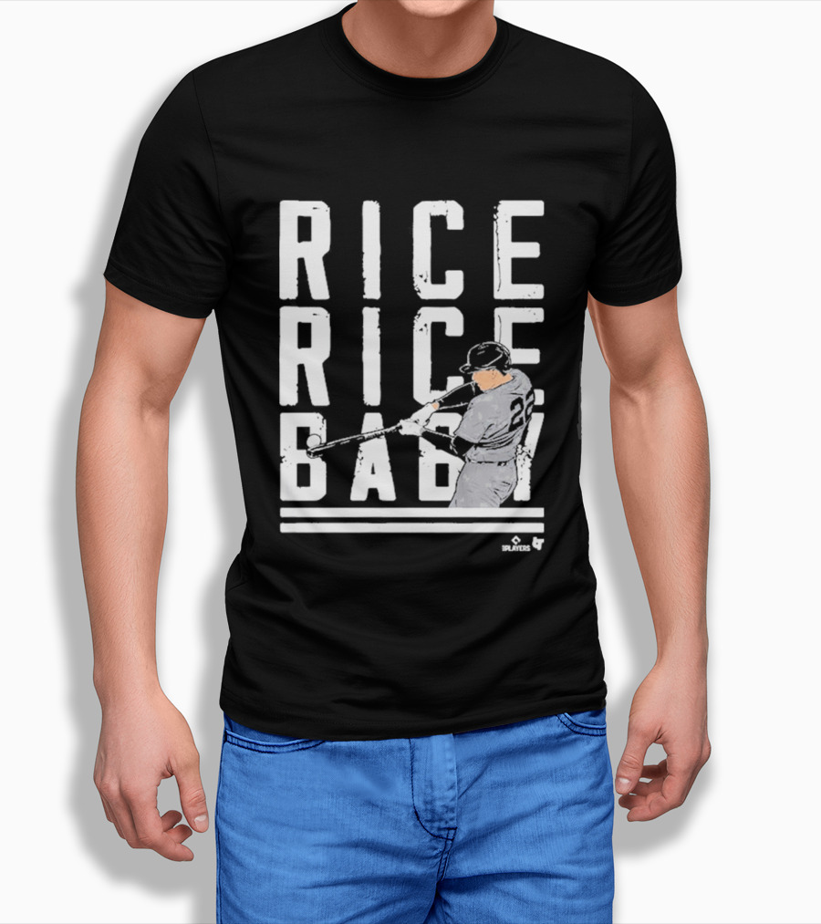 Rice Rice Baby Baseball Player Number 2 Batting Action T-Shirt