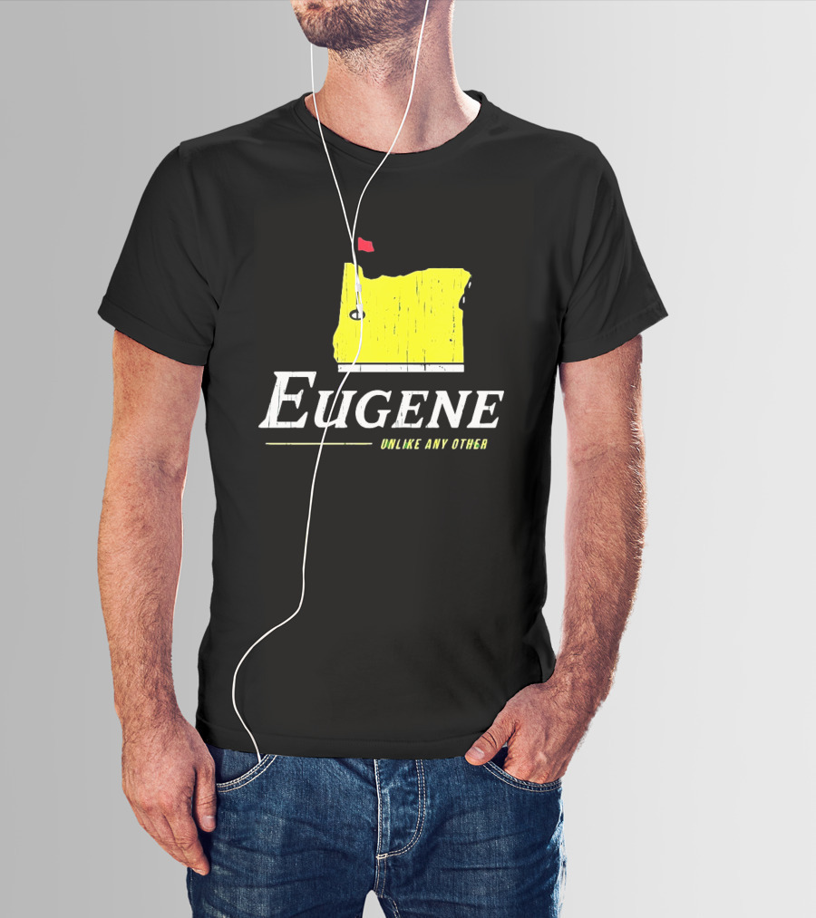 Eugene Oregon Map With Golf Flag Unlike Any Other Masters Tournament T-Shirt