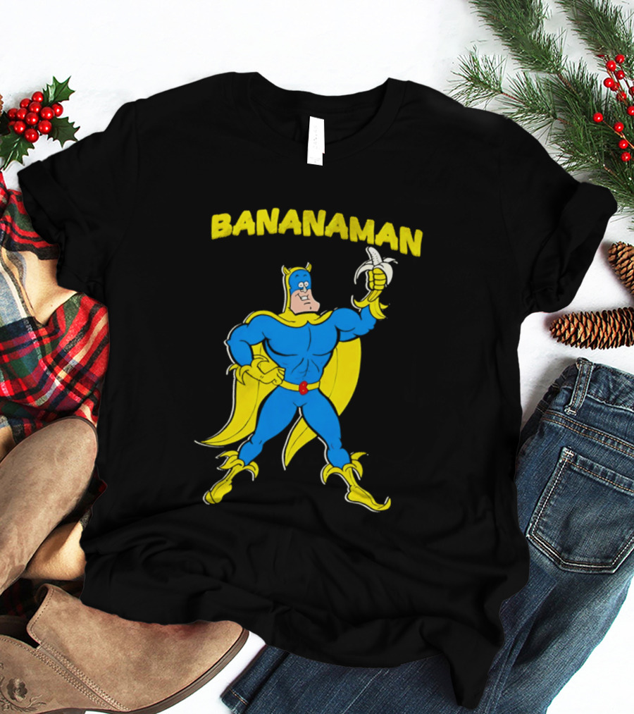 Bananaman Cartoon Superhero With Banana T-Shirt