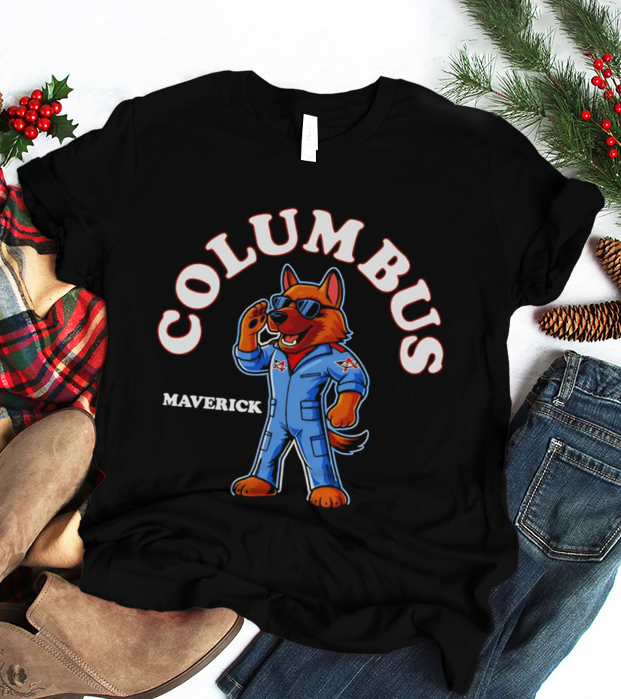 Columbus Maverick Aviator Wolf Mascot Pilot Jumpsuit 2026 T-Shirt