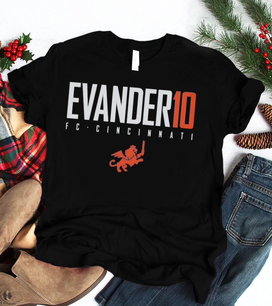 Evander 10 FC Cincinnati Lion Winged Sword T-Shirt
