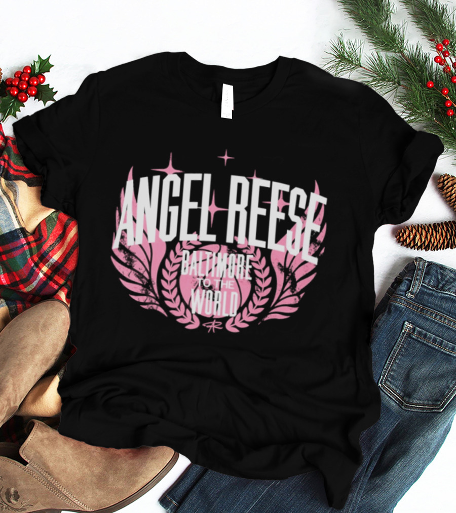 Angel Reese Baltimore To The World Laurel Wings Star Motif T-Shirt
