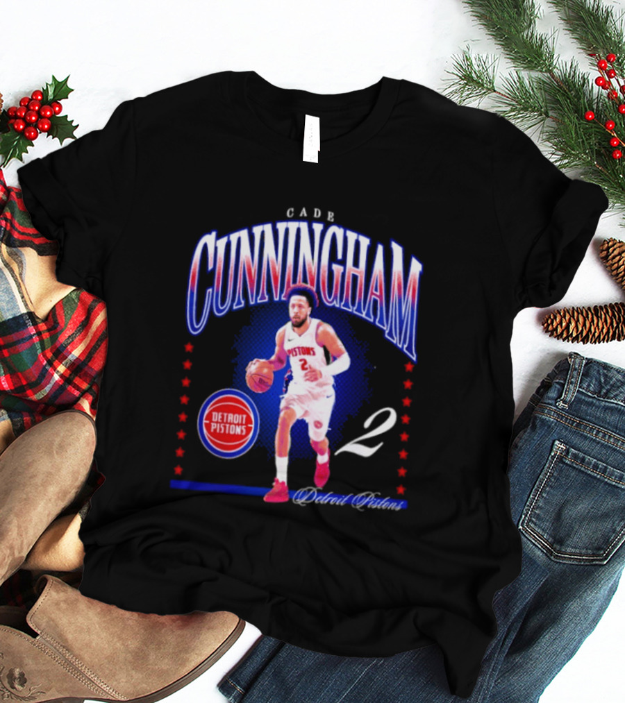 Cade Cunningham Detroit Pistons Star 2 Basketball T-Shirt
