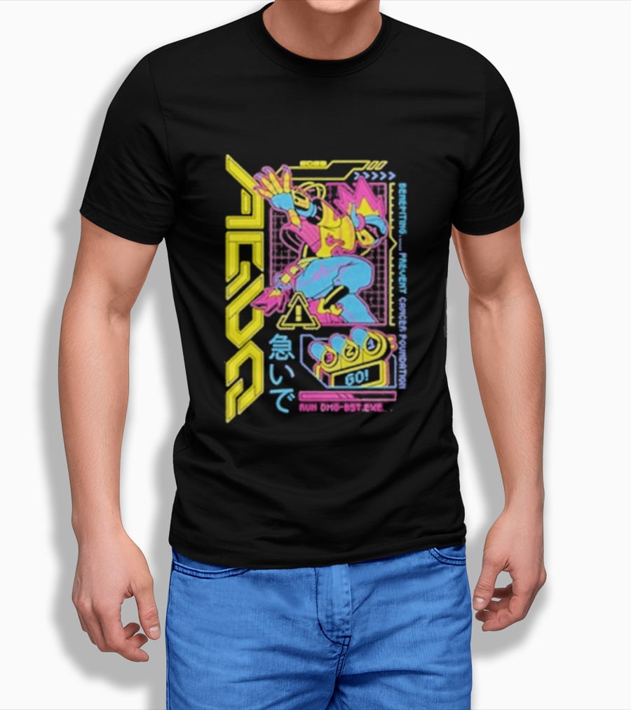 The Yetee AGDQ 26 Neon Anime Mech Retro Japanese T-Shirt