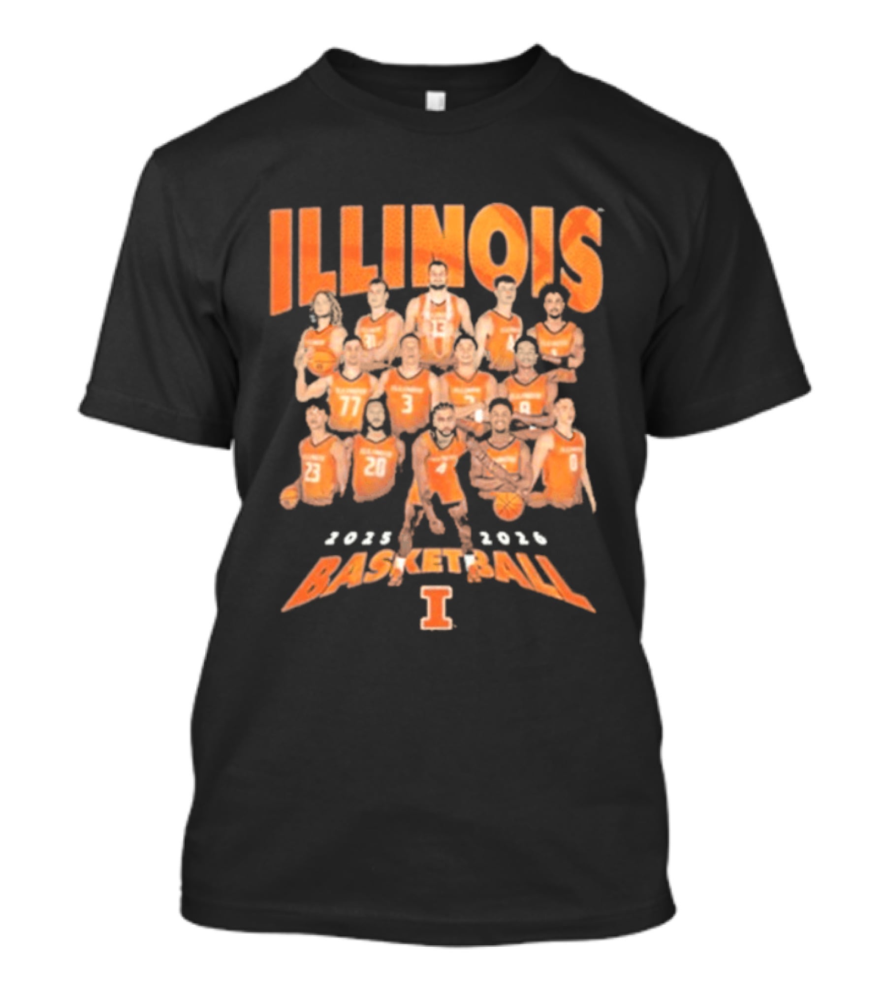 Illinois Basketball 2025 2026 Roster Players T-Shirt