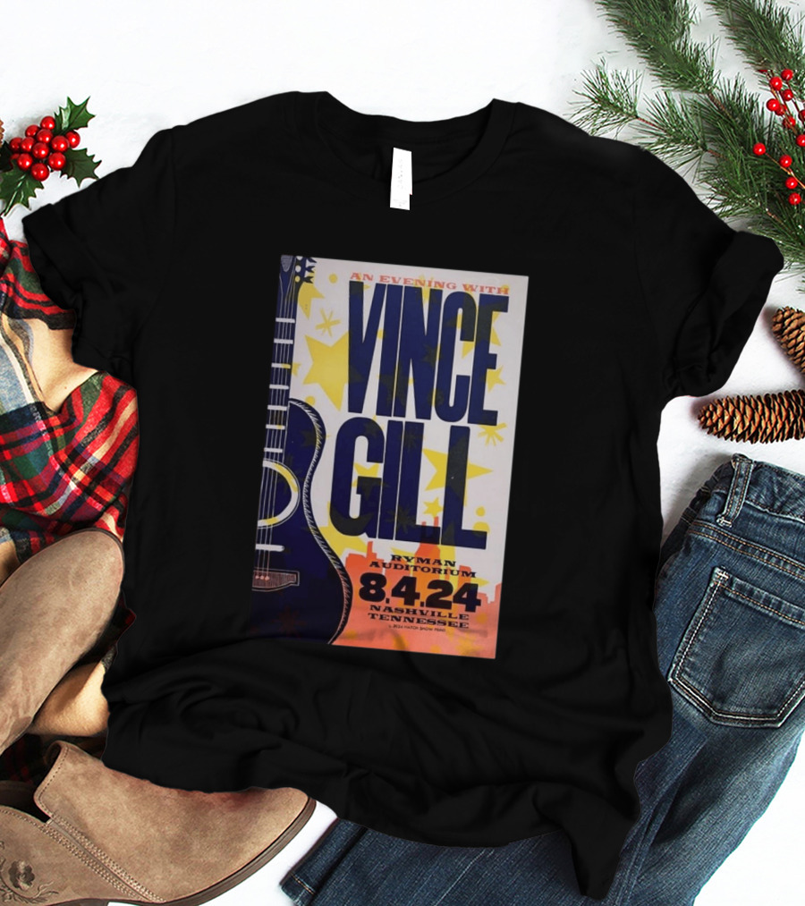 An Evening With Vince Gill Ryman Auditorium 8.4.24 Nashville Tennessee T-Shirt