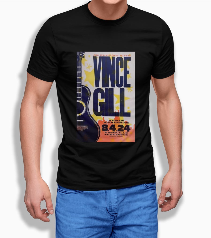 An Evening With Vince Gill Ryman Auditorium 8.4.24 Nashville Tennessee T-Shirt