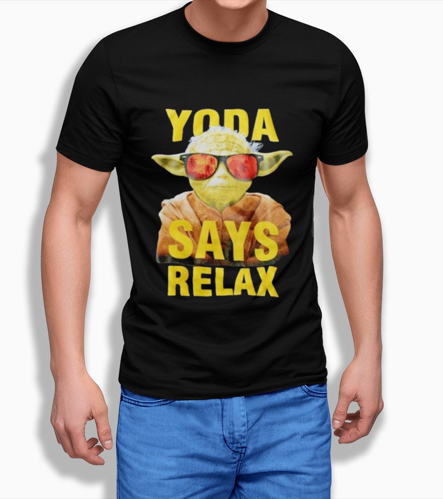 Yoda Says Relax Sunglasses Funny Jedi Master T-Shirt