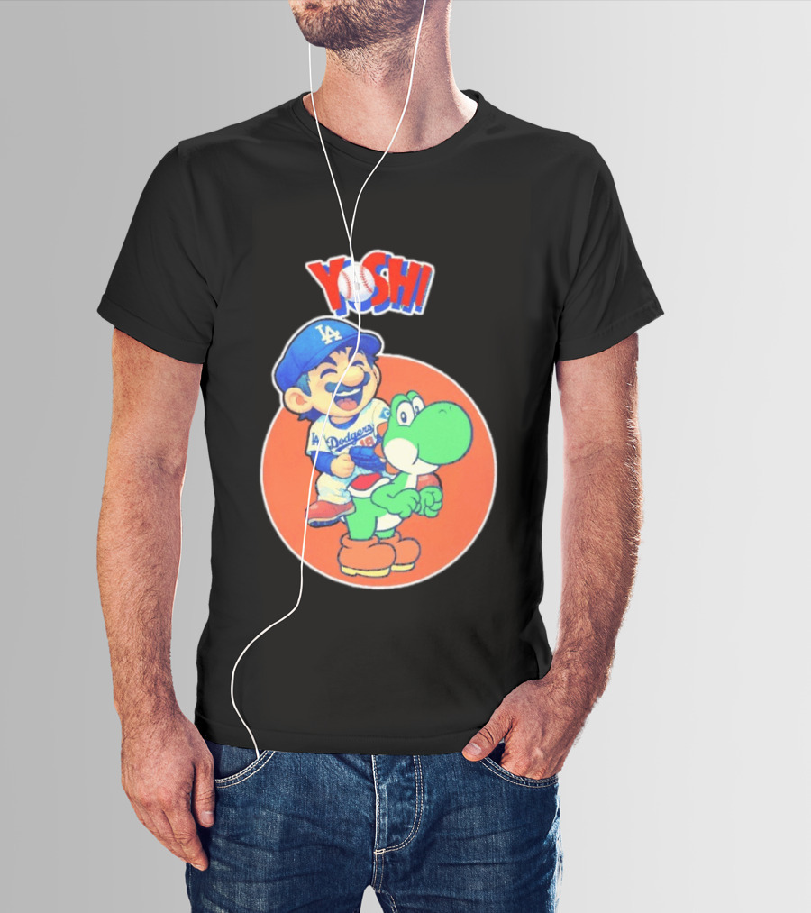 Yoshinobu Yamamoto Los Angeles Dodgers MLB Yoshi Cartoon Dodger Gear T-Shirt