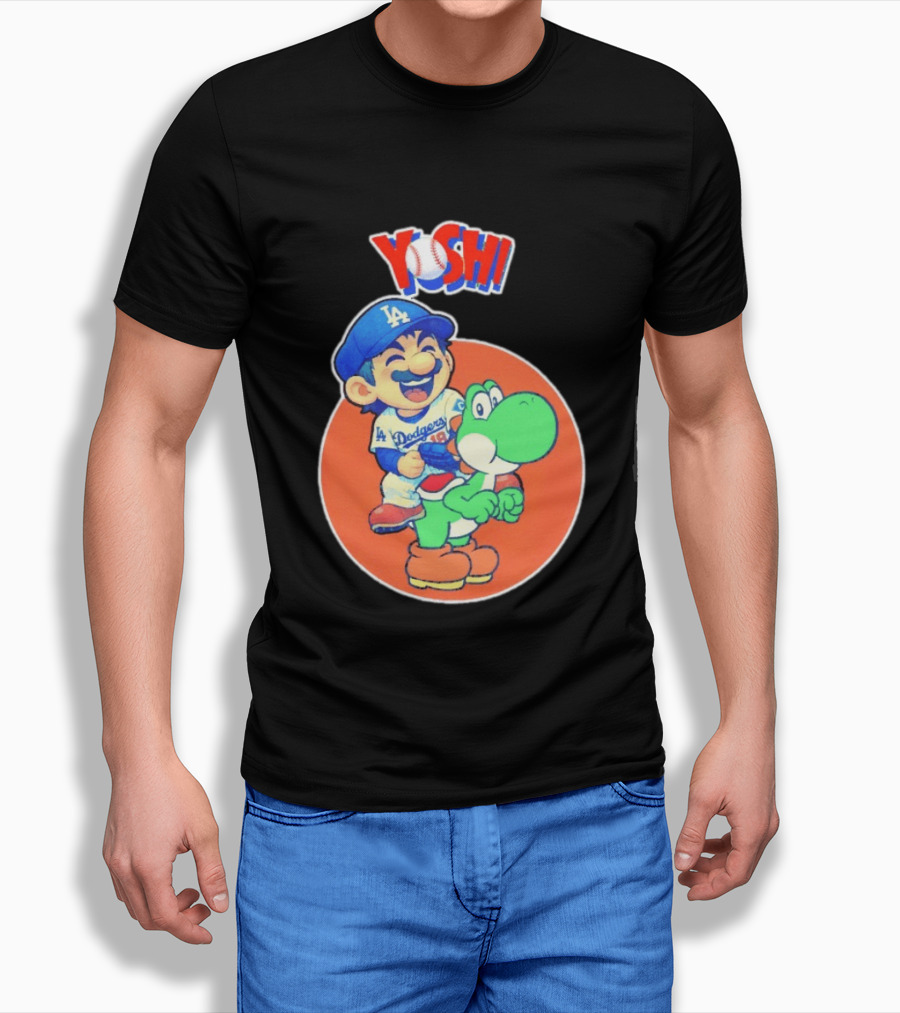 Yoshinobu Yamamoto Los Angeles Dodgers MLB Yoshi Cartoon Dodger Gear T-Shirt