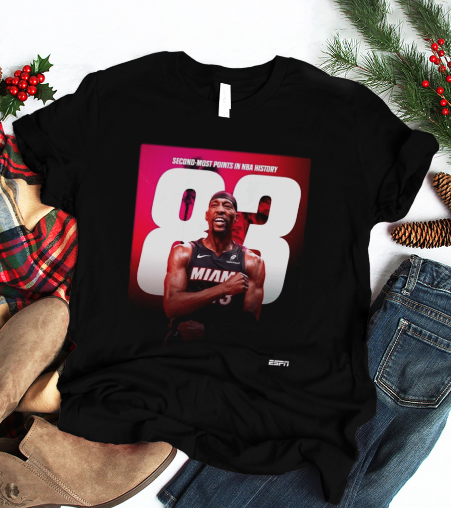 Bam Adebayo 83 Second Most Points NBA History Miami ESPN T-Shirt
