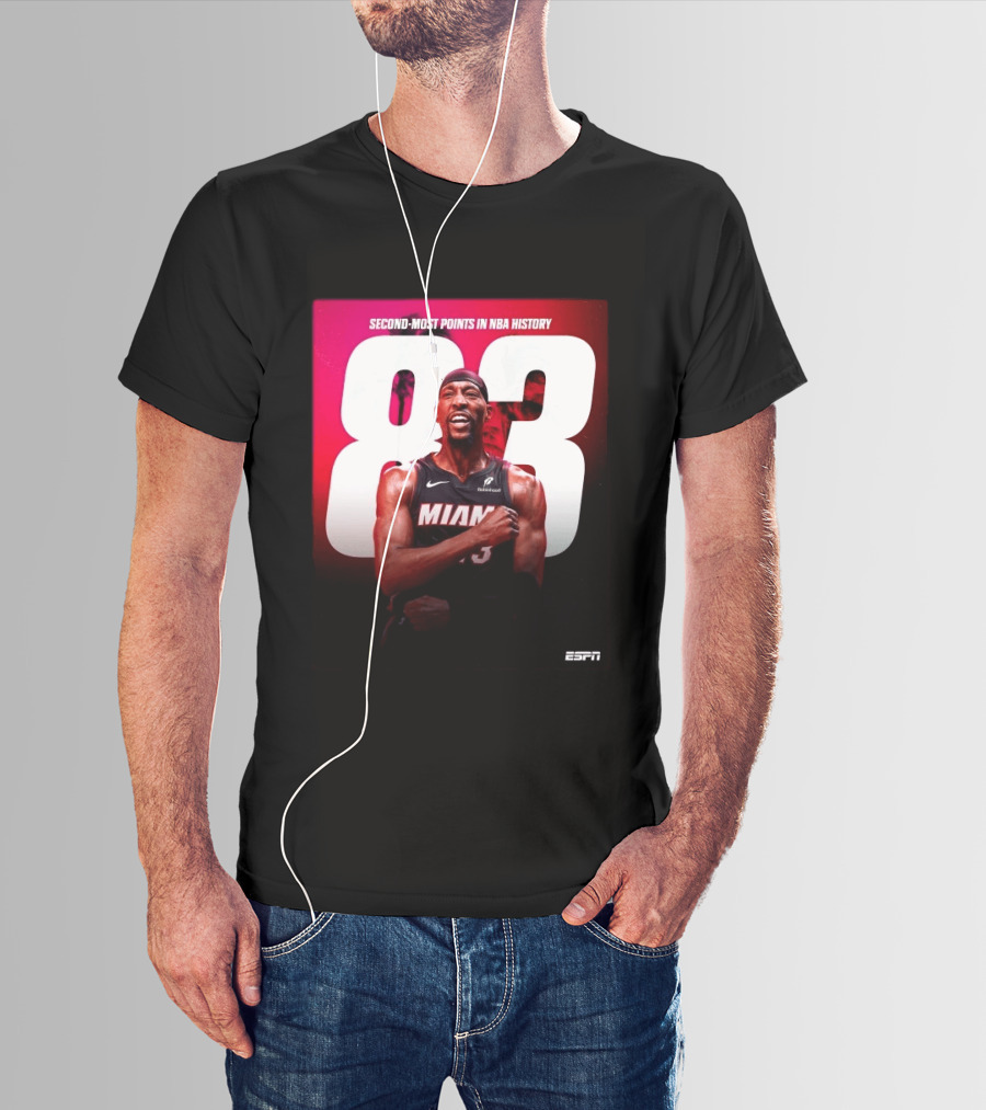 Bam Adebayo 83 Second Most Points NBA History Miami ESPN T-Shirt