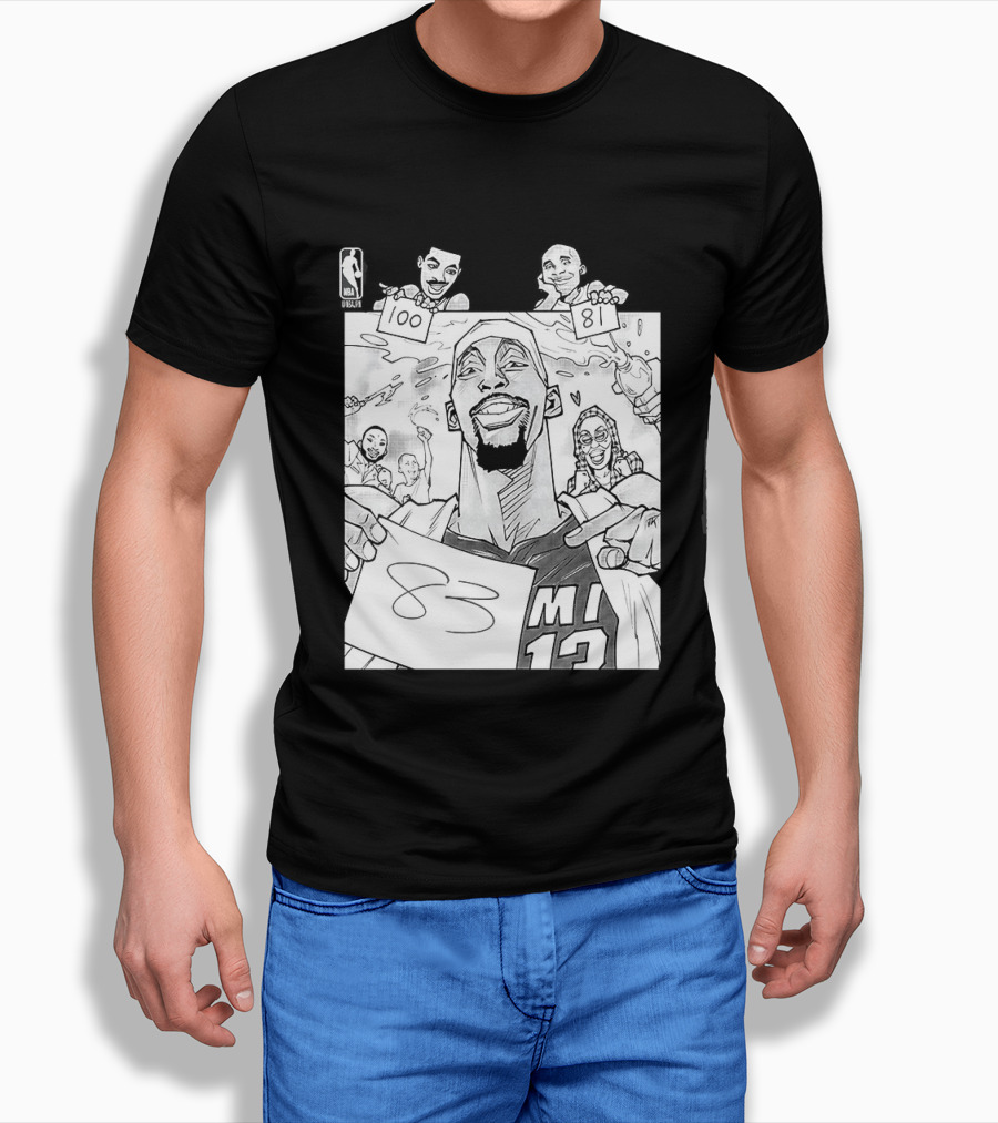 Bam Adebayo 83 Points Wilt Bam Kobe 2nd Highest Scoring Game NBA History Cartoon Miami 13 T-Shirt