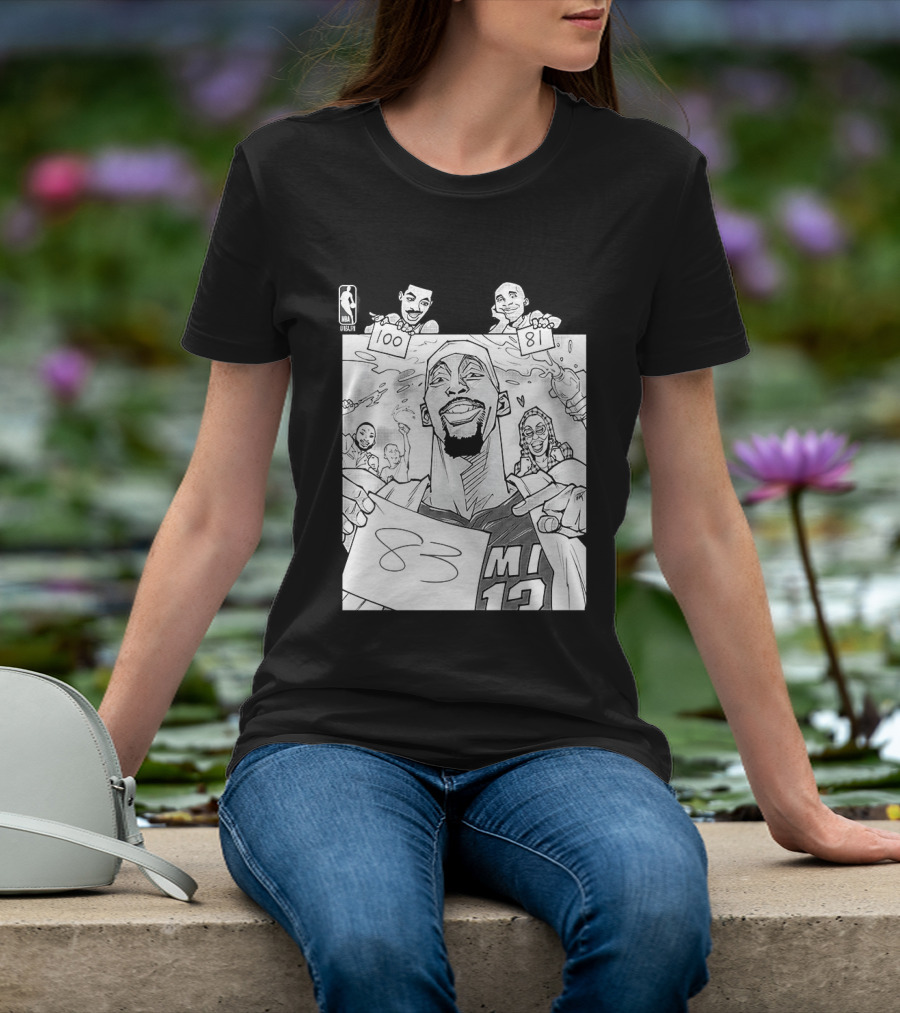 Bam Adebayo 83 Points Wilt Bam Kobe 2nd Highest Scoring Game NBA History Cartoon Miami 13 T-Shirt