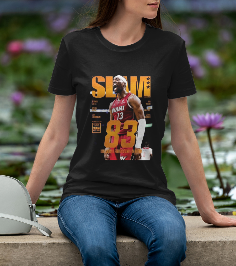 SLAM 261 Bam Adebayo Miami Heat Metal Edition 83 Points Forever Stamped In History T-Shirt