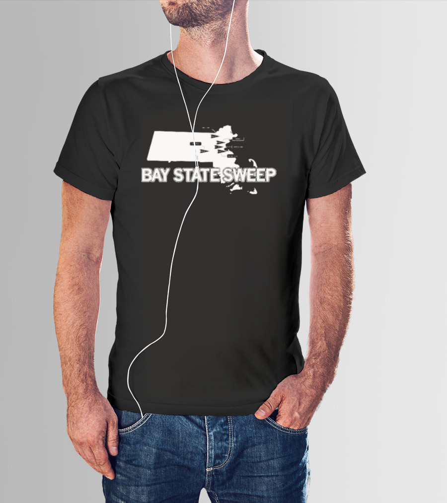 Bay State Sweep Massachusetts Map Landmarks T-Shirt