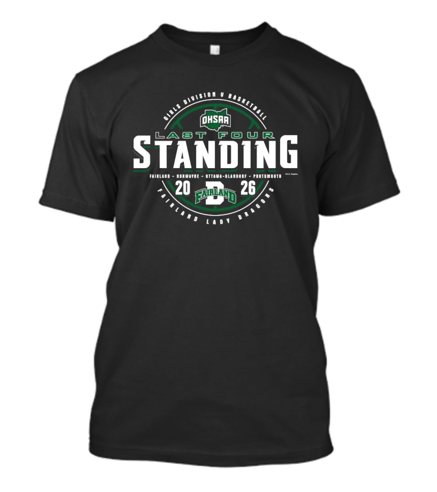 Fairland Lady Dragons 2026 OHSAA Girls Basketball Last Four Standing Ohio Tournament T-Shirt