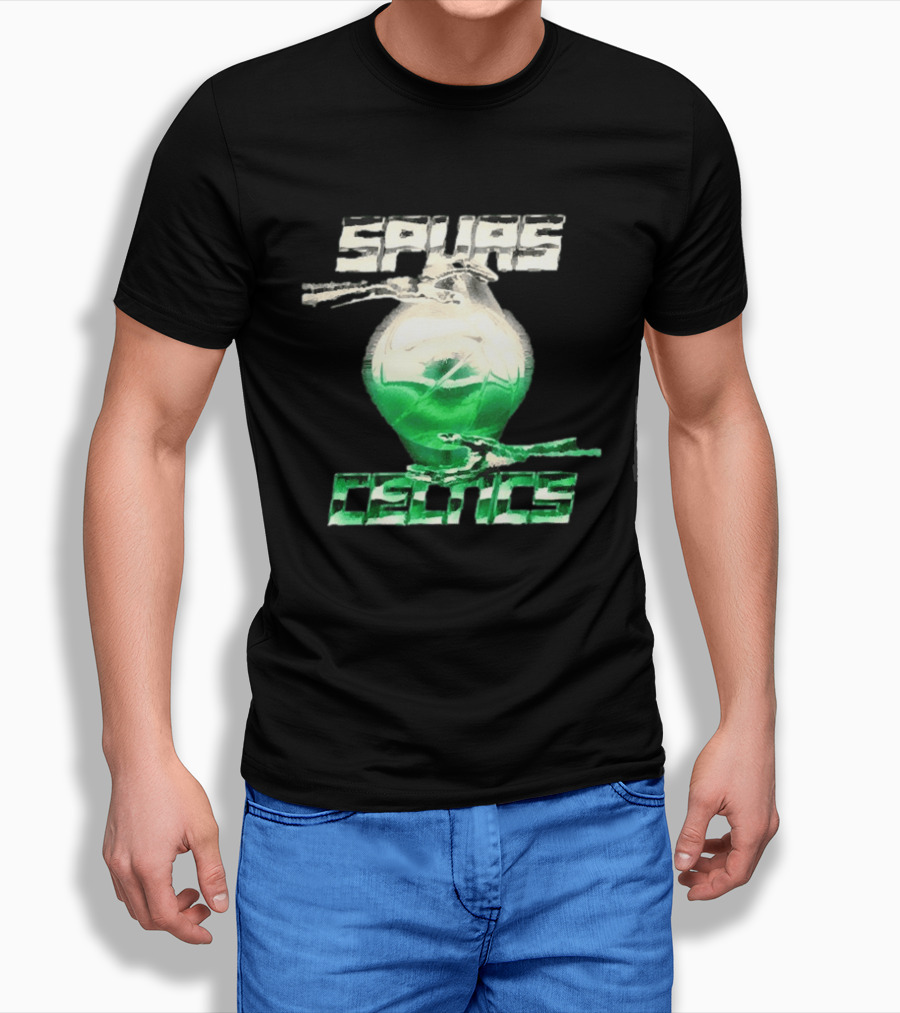 San Antonio Spurs Vs Boston Celtics NBA 2026 Glowing Basketball T-Shirt