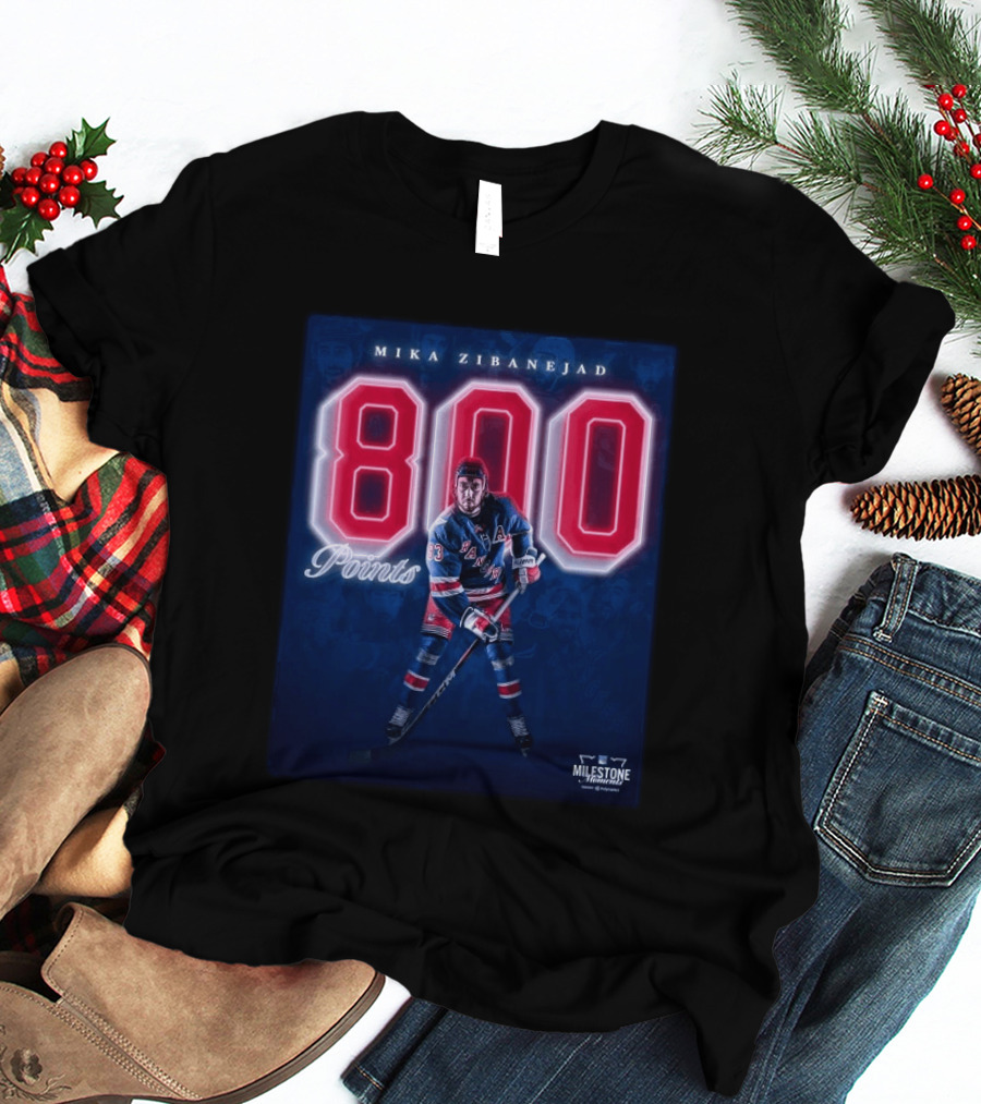 Mika Zibanejad 800 Points New York Rangers Milestone Moment T-Shirt