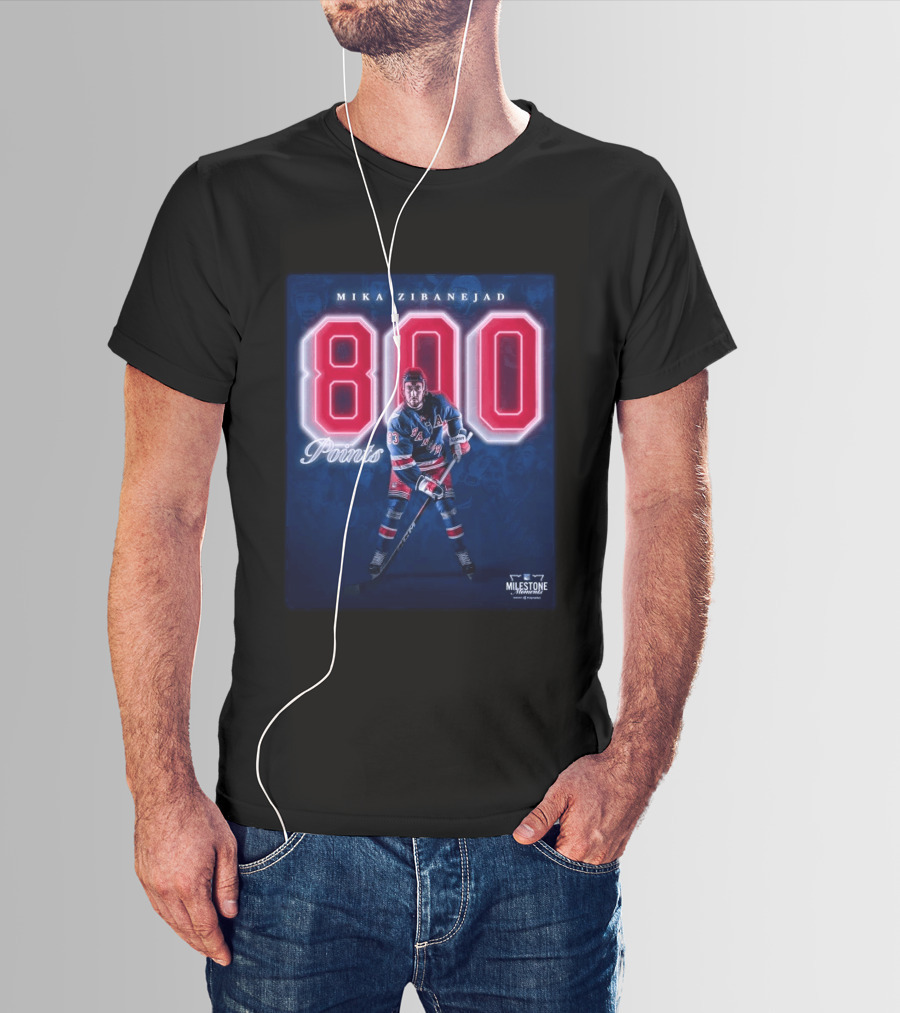 Mika Zibanejad 800 Points New York Rangers Milestone Moment T-Shirt