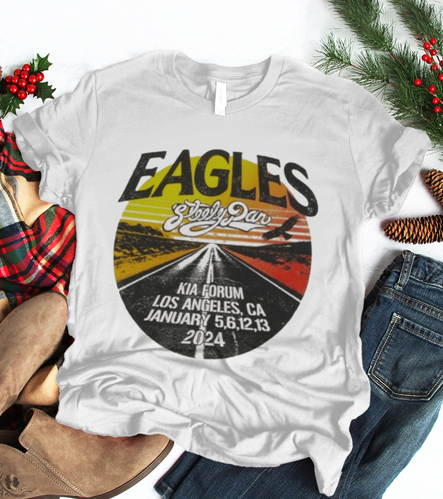 Eagles Steely Dan Kia Forum Los Angeles January 2024 Tour T-Shirt