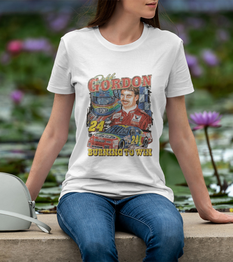 Jeff Gordon Dupont Racing 24 Burning To Win T-Shirt