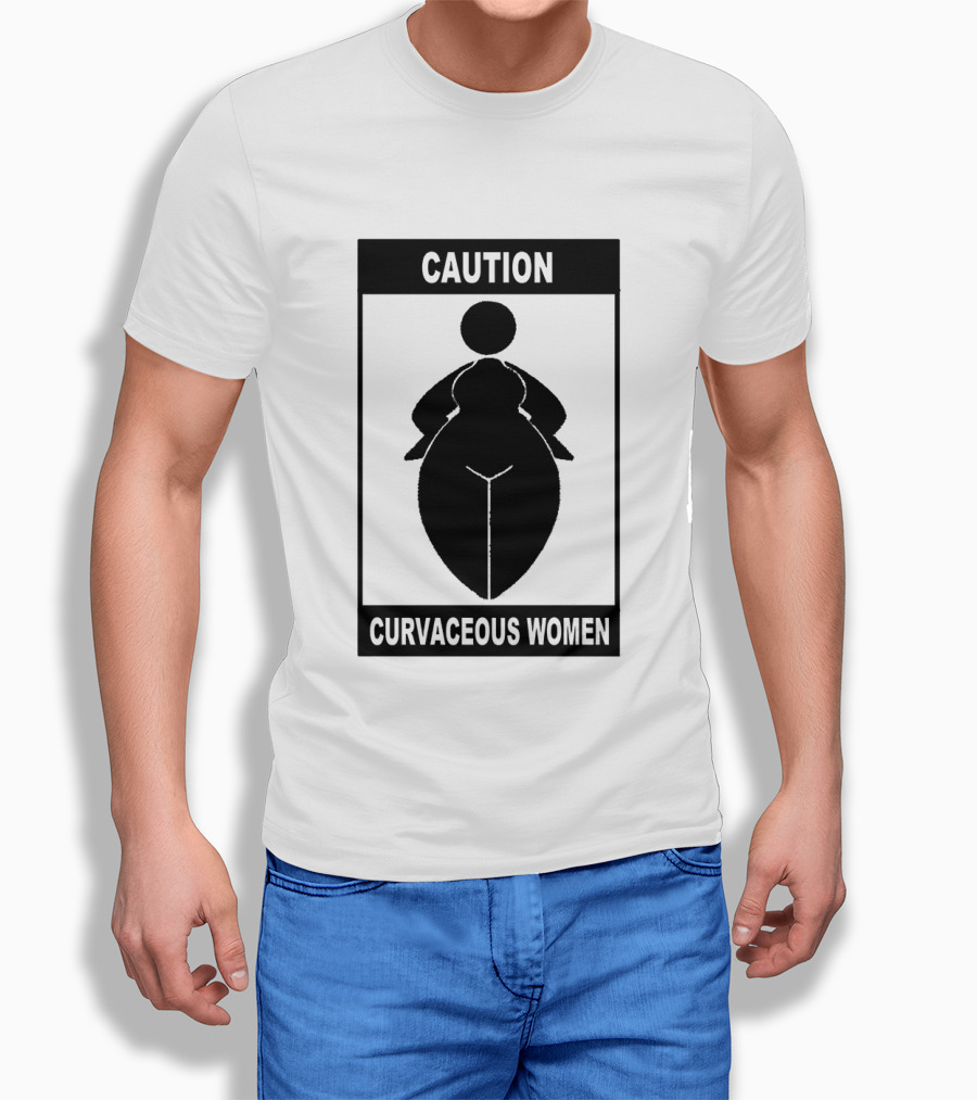 Caution Curvaceous Women Silhouette Warning T-Shirt