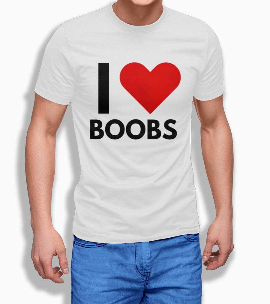 I Love Boobs Heart Symbol Humor T-Shirt