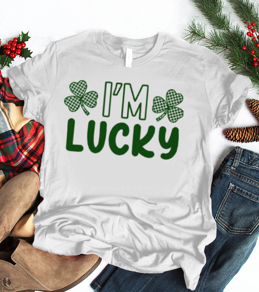 I'm Lucky Shamrock St. Patrick's Day Matching Outfit T-Shirt