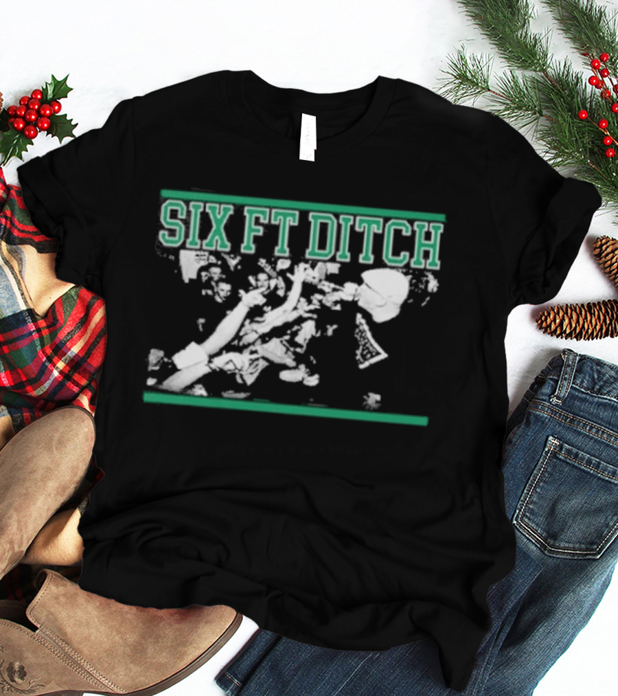 Six Ft Ditch Skull And Bones Grunge T-Shirt