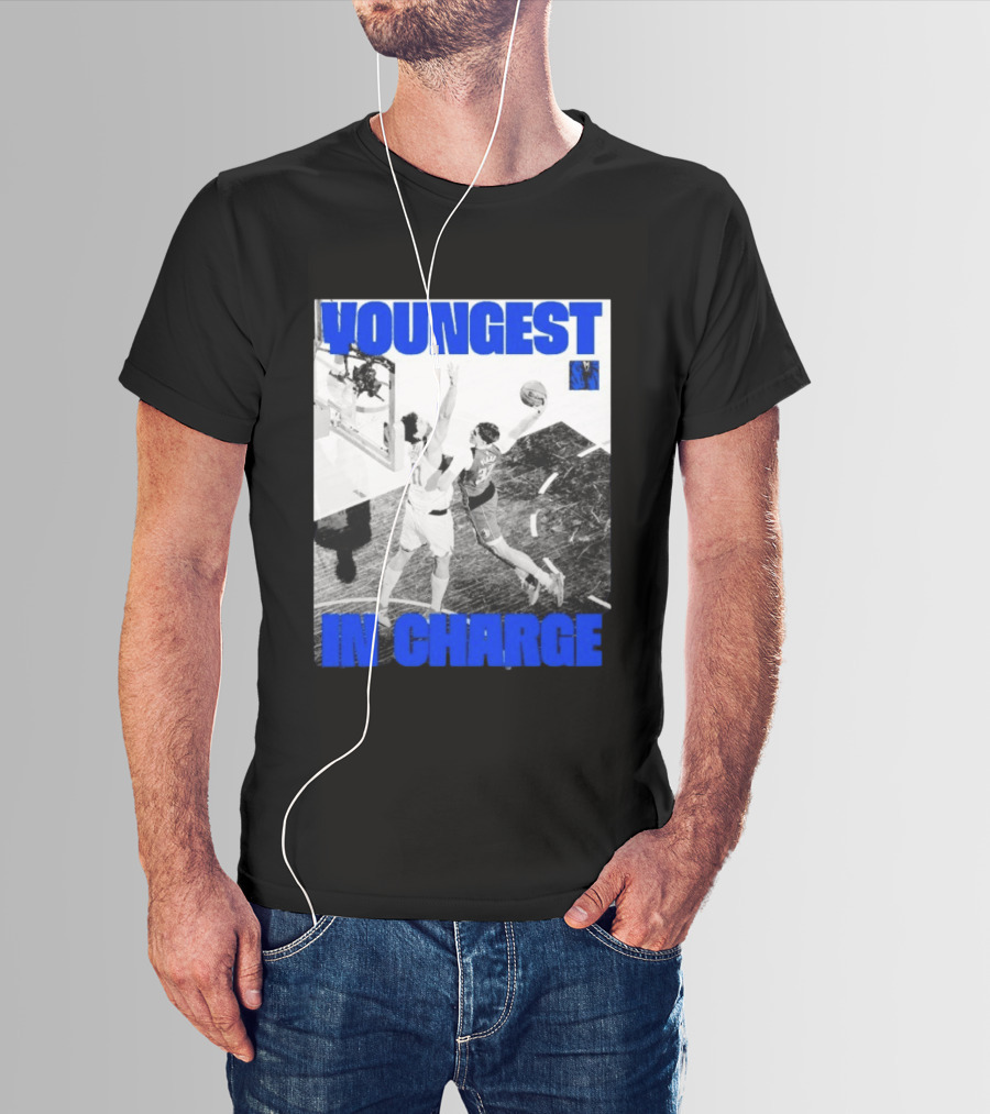Youngest In Charge Cooper Flagg Dallas Mavericks Dunk T-Shirt